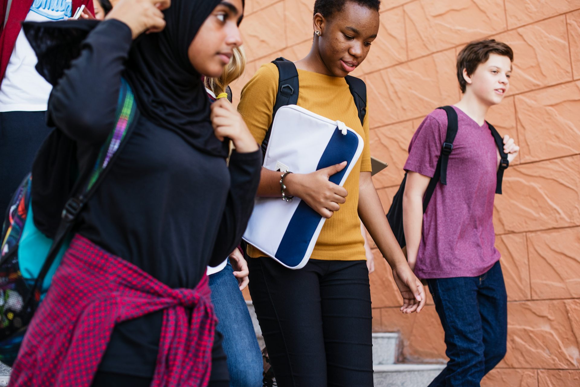 Group of diverse school pupils