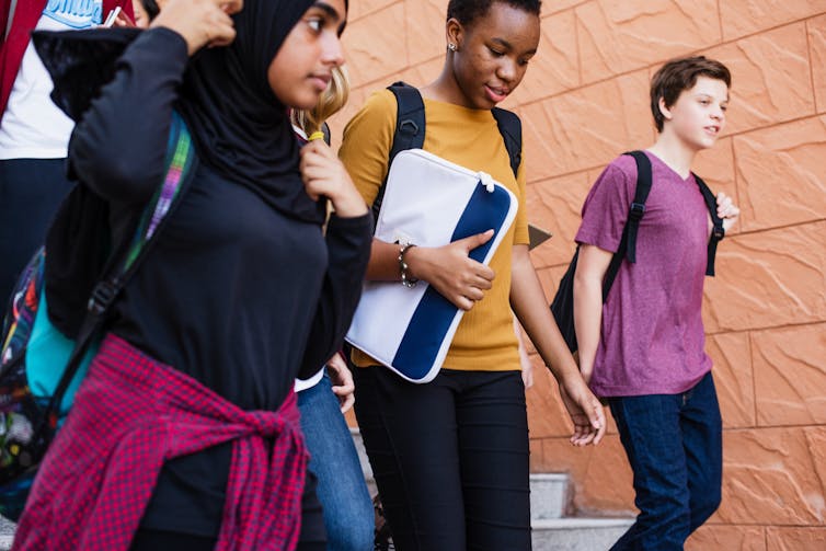 Group of diverse school pupils