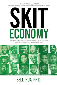 A book cover with an illustration in green that is a montage of faces of young African men and women.