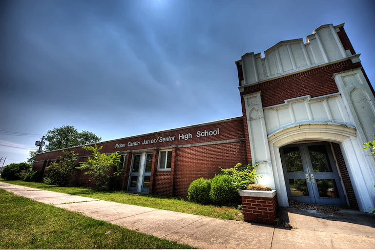 Une école abandonnée à Picher, dans l'Oklahoma