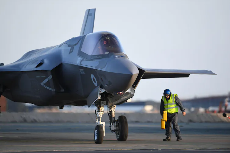 F35 stealth bomber at RAF Marham airbase in Norfolk.