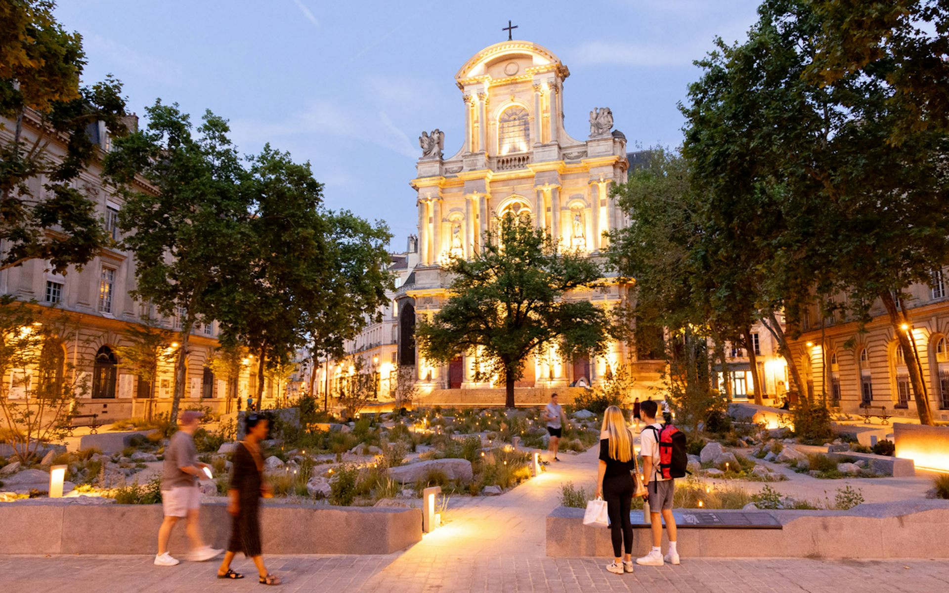 The memorial garden on Place Saint-Gervais, behind Paris’s city hall, for the 10th anniversary of the attacks of November&nbsp;13, 2015.