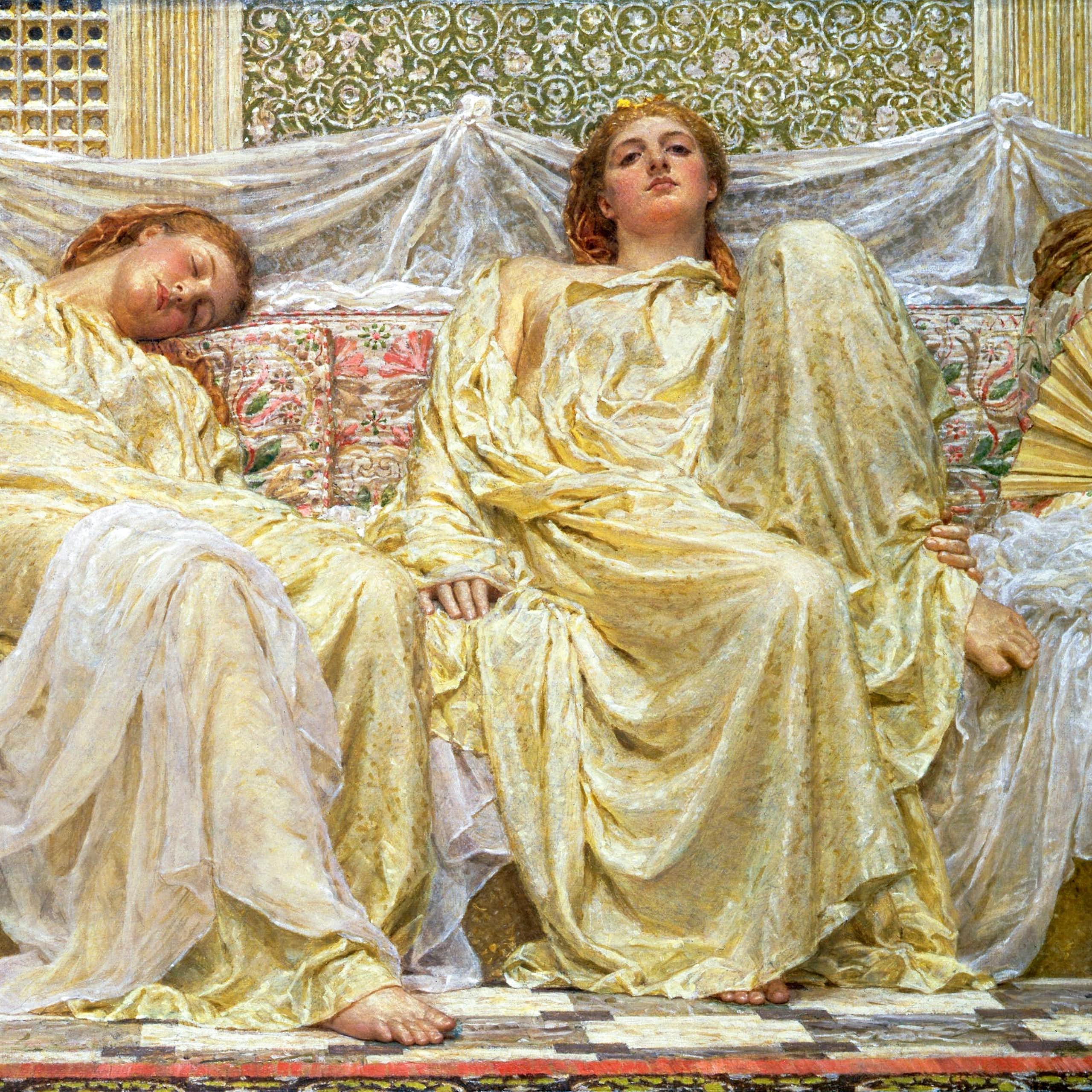 Mulheres dormindo em um sofá