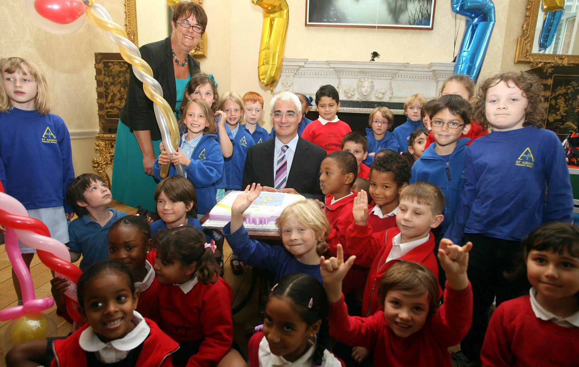 Chancellor Alistair Darling hosts a children's party at No.11 Downing Street.