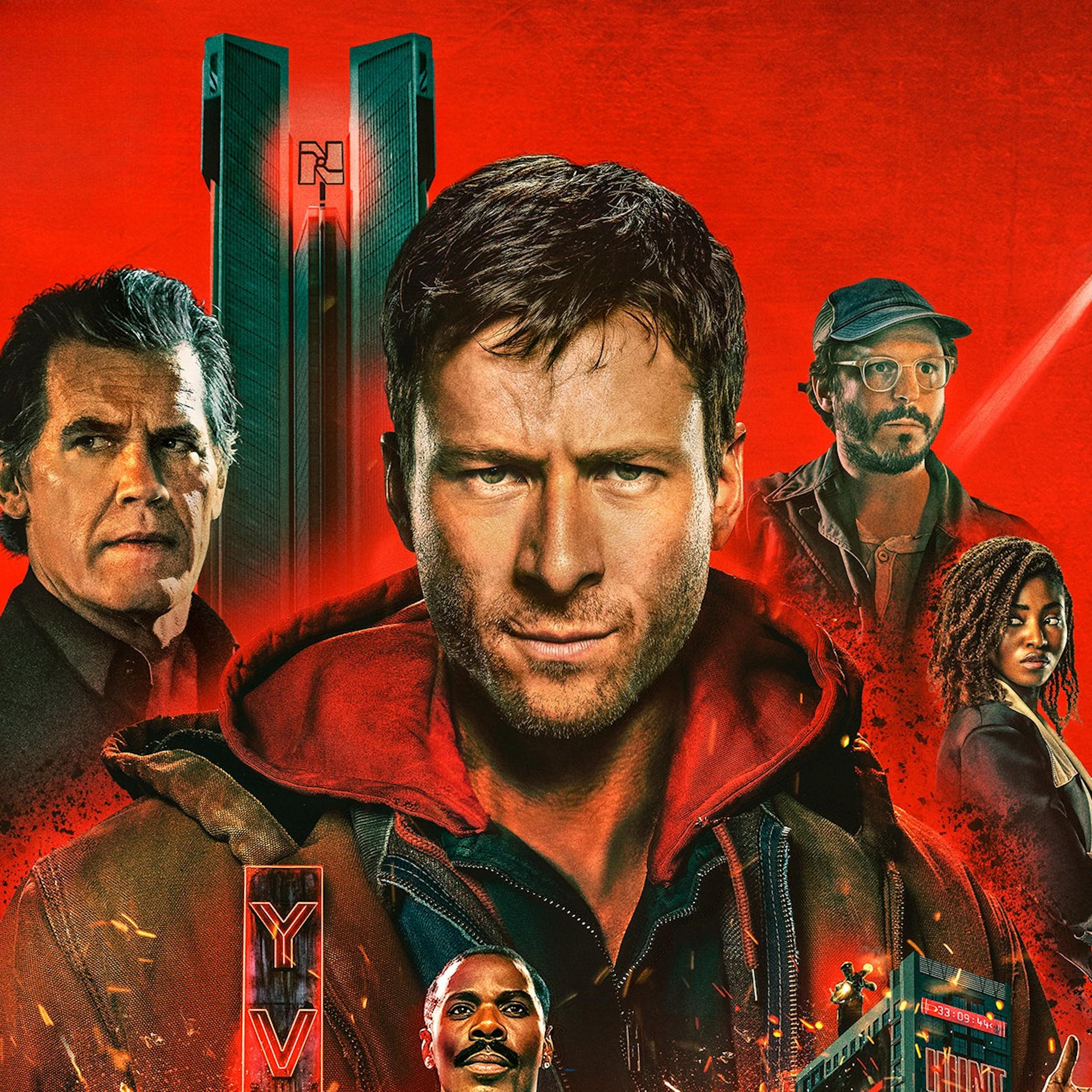 Glen Powell on the poster for The Running Man