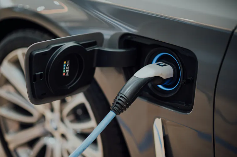 charging electric vehicle.