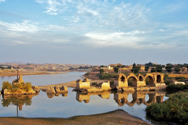 Roman-built Band-e Kaisar in Shushtar, Iran, said to have been built by Roman prisoners during the reign of Shapur I.