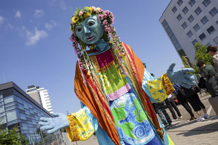 Large colourful puppet