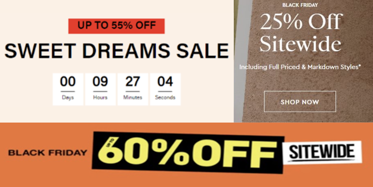 composite image showing various online advertisements