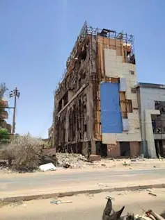 Damaged building exterior