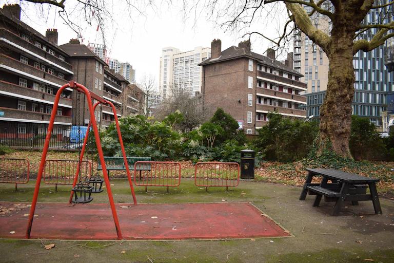Children's playground on housing estate.