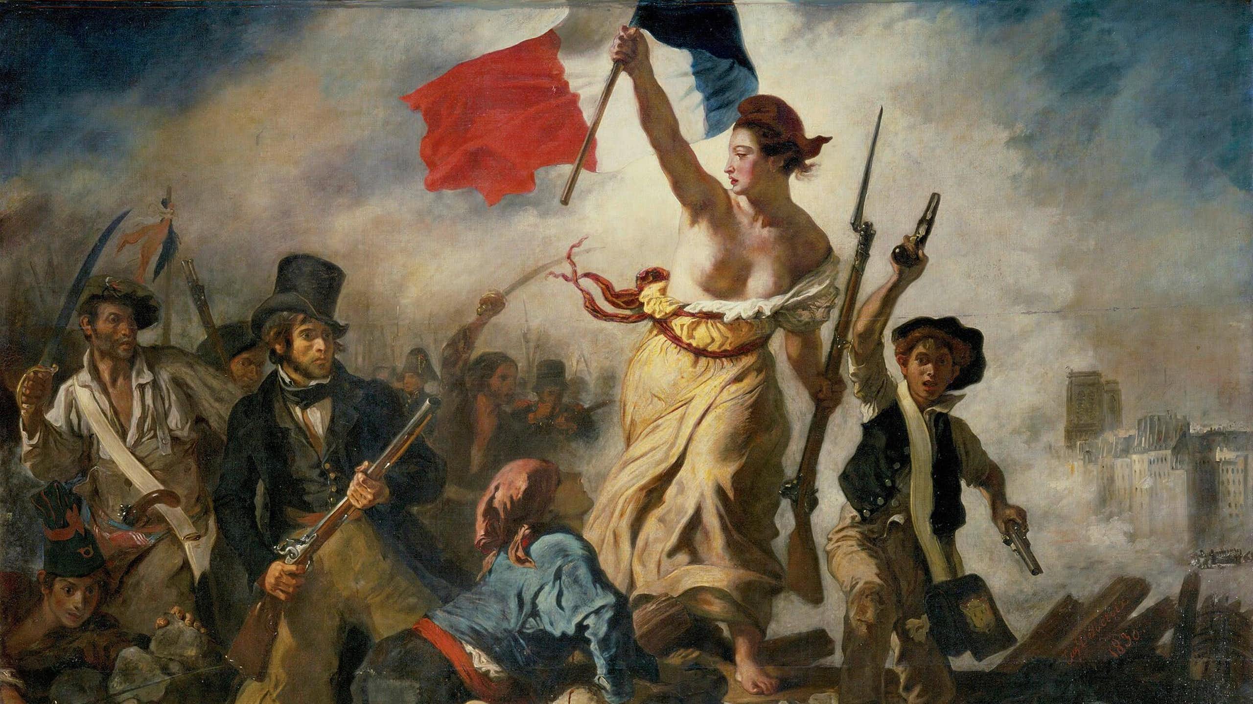 "Le 28 juillet 1830. La Liberté guidant le peuple", tableau d'Eugène Delacroix exposé au Louvre.
