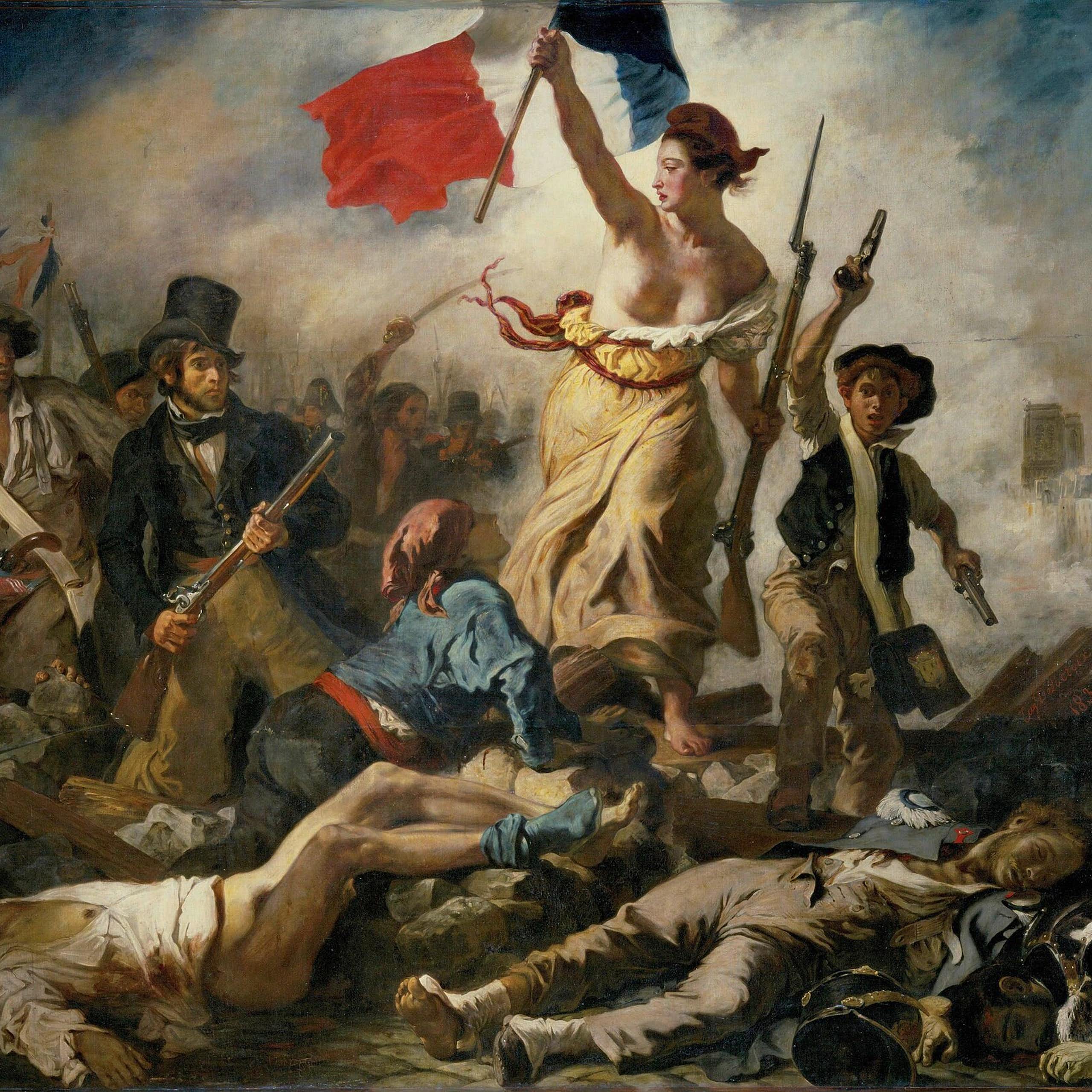 "Le 28 juillet 1830. La Liberté guidant le peuple", tableau d'Eugène Delacroix exposé au Louvre.