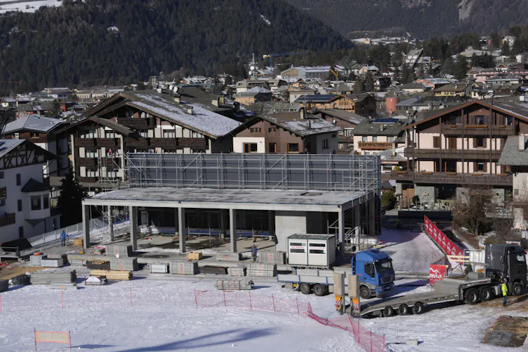 Construction work on sports facilities