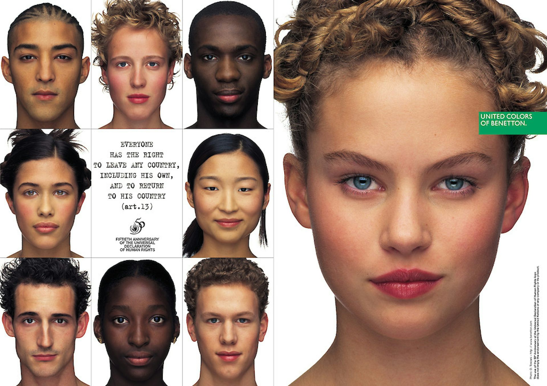 Close-ups of different people of different origins and skin colors.