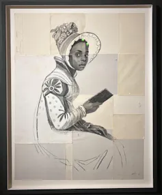 A portrait of a black woman in regency dress