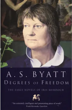 A book cover of book showing Iris Murdoch called Degrees of Freedom by A.S. Byatt