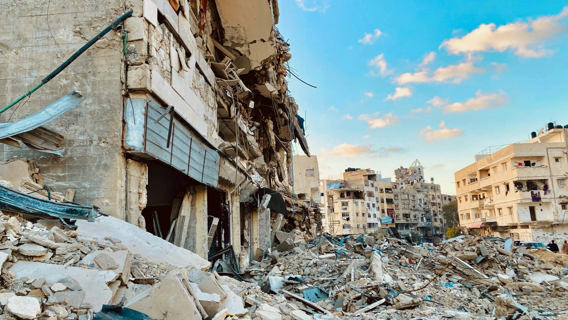 Panorama de ruinas en la ciudad de Gaza.