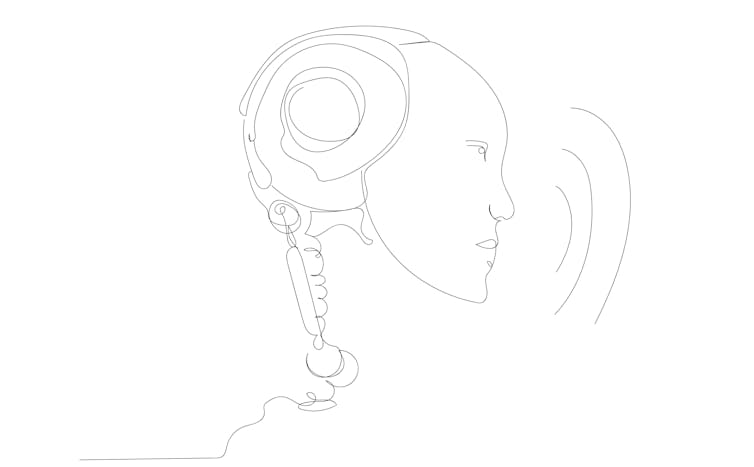 Illustration of an AI being amicable