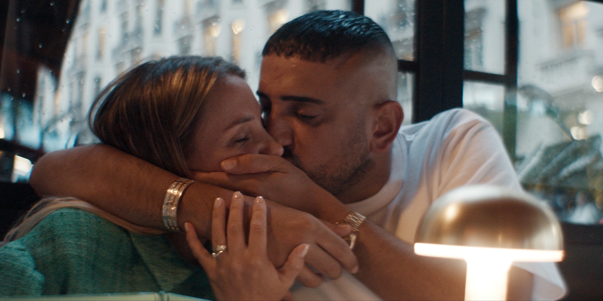 Haftbefehl and his wife Nina embracing