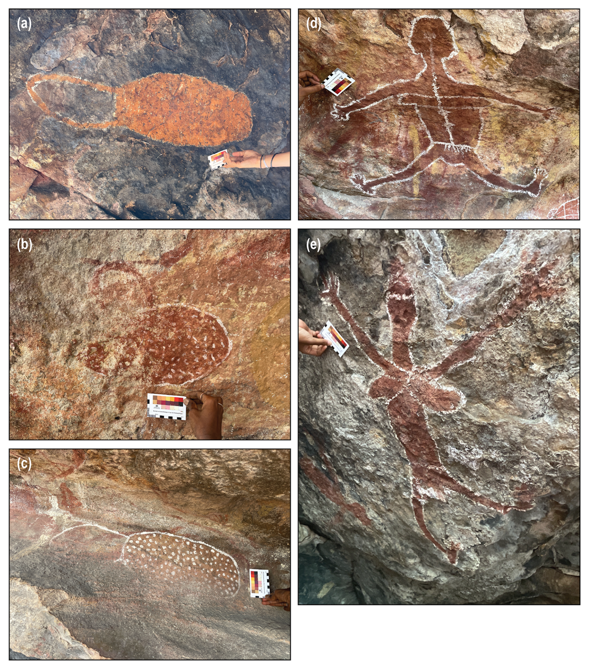 Painted pictures on rock surfaces