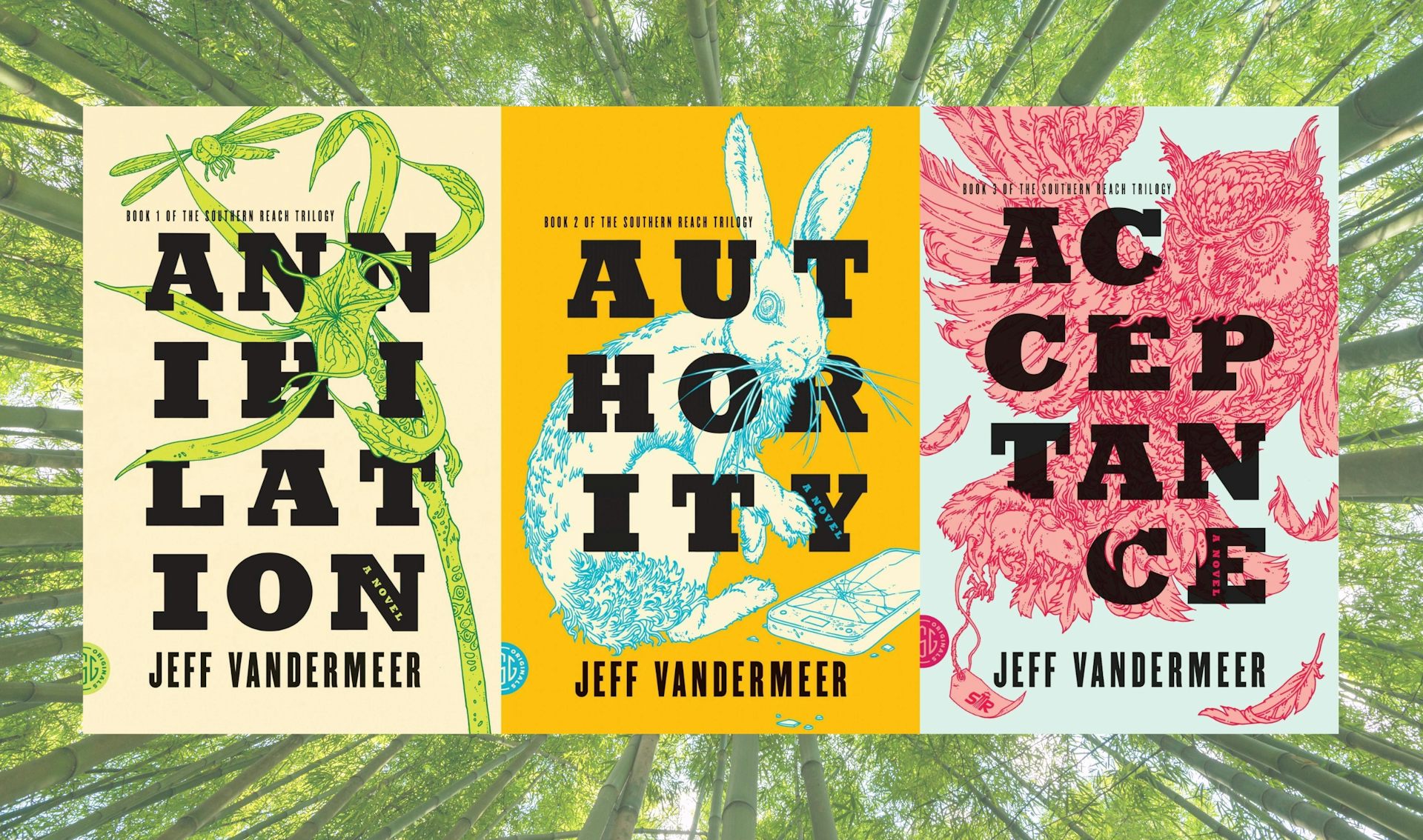Three books in the Southern Reach trilogy
