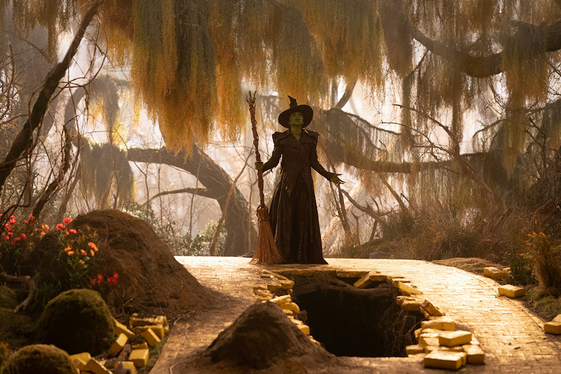 Elphaba on the yellow brick road