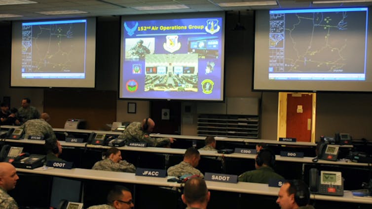 A computer-assisted wargame sponsored by the US Air National Guard (February 2015).