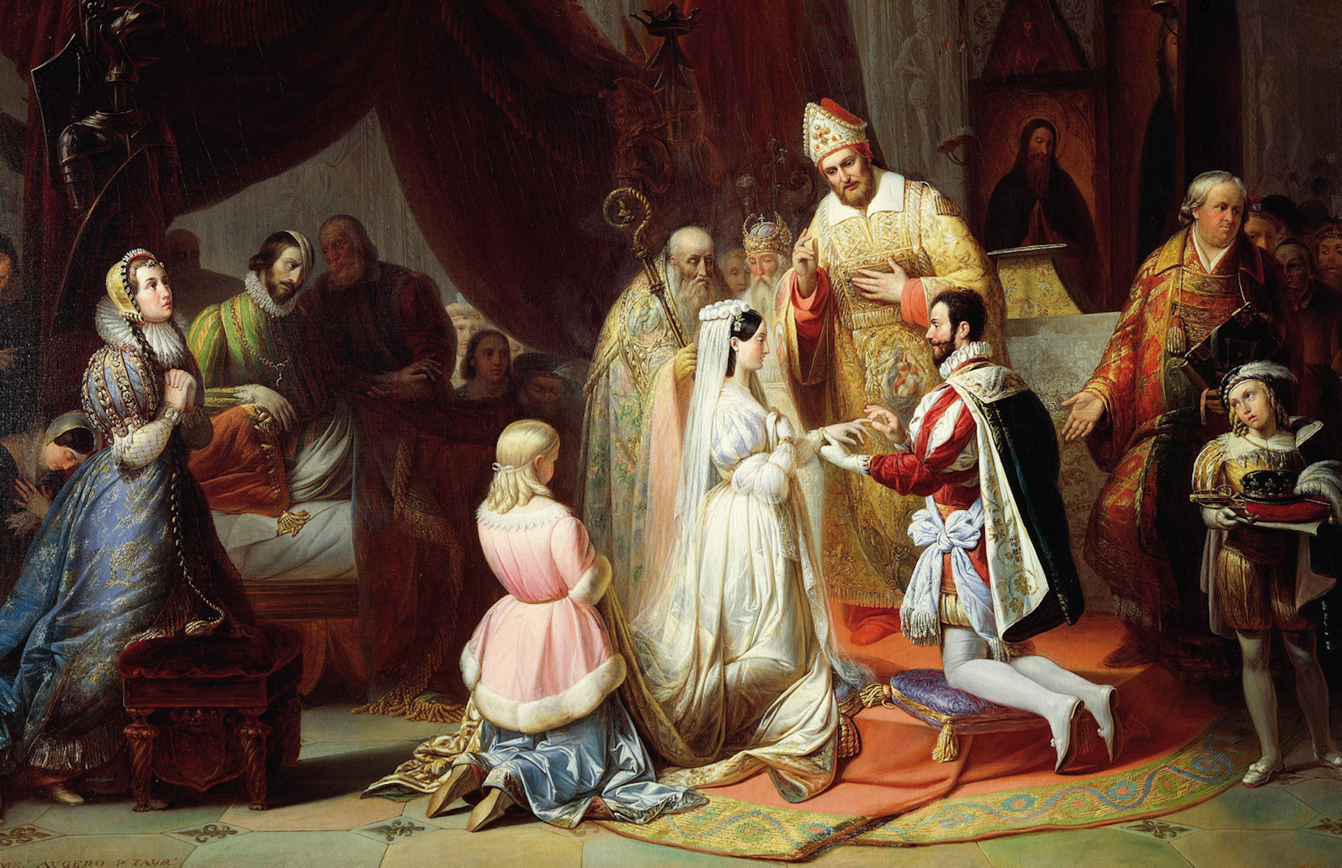 Pintura de una boda real.