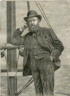 La agresión de Trump en el Caribe podría violar un fallo judicial de la época victoriana sobre canibalismo en el mar 1 Boceto de un hombre barbudo en un barco con sombrero.