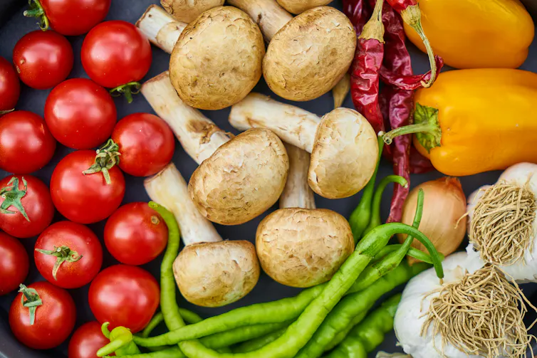 colourful mix of vegetables.