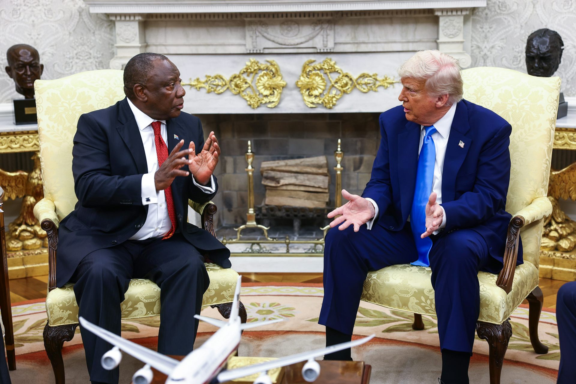 South African president Cyril Ramaphosa in the White House with US president Donald Trump. 