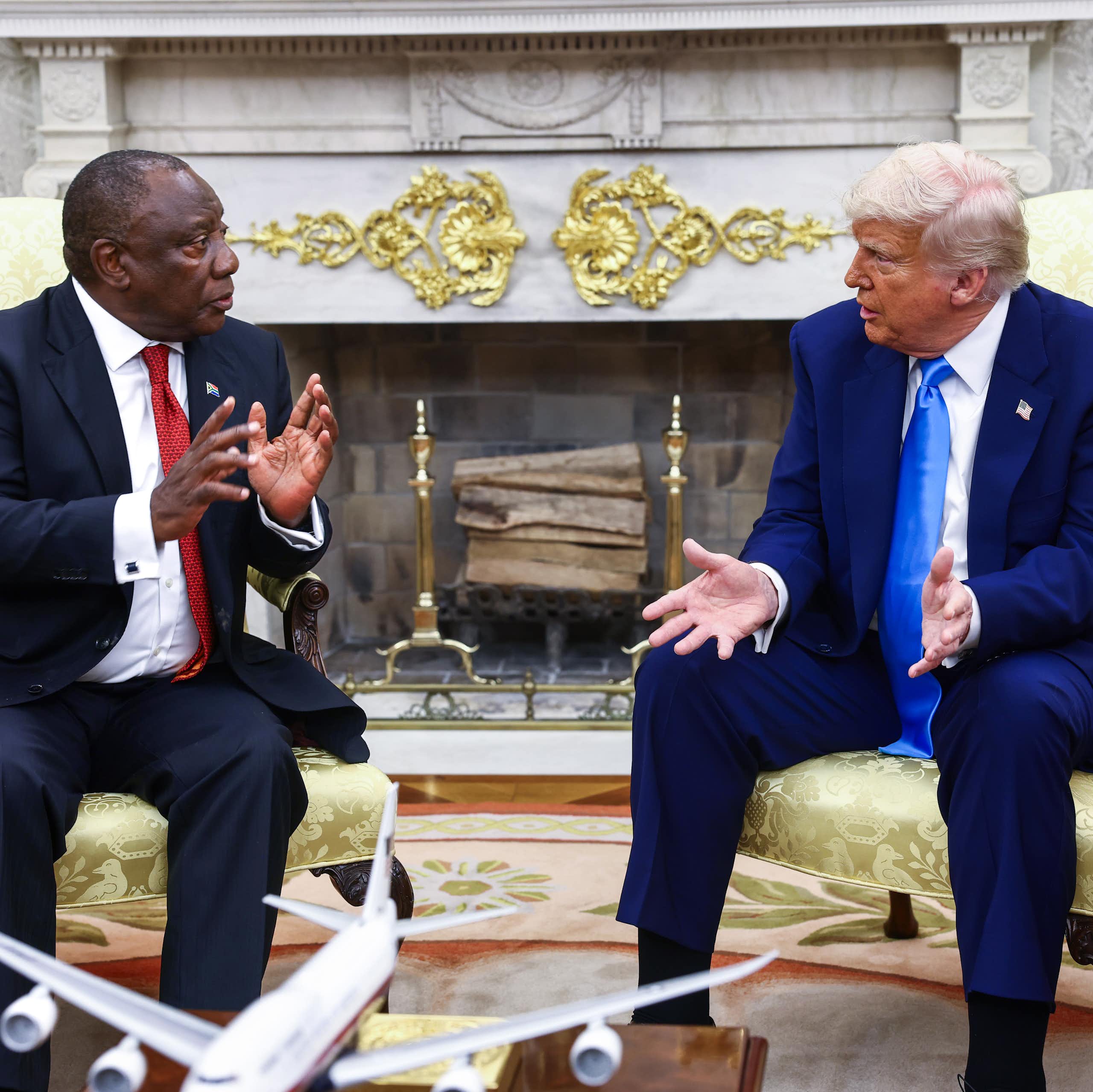 South African president Cyril Ramaphosa in the White House with US president Donald Trump.
