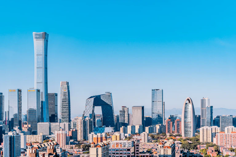 Blue skies above Beijing.
