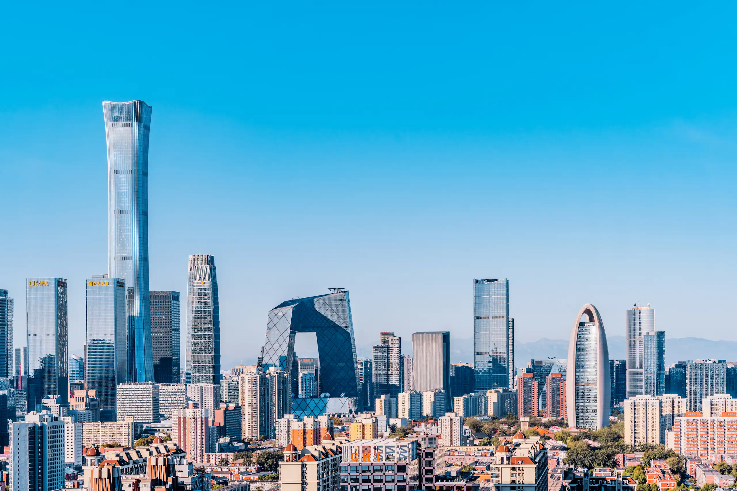 Blue skies above Beijing.