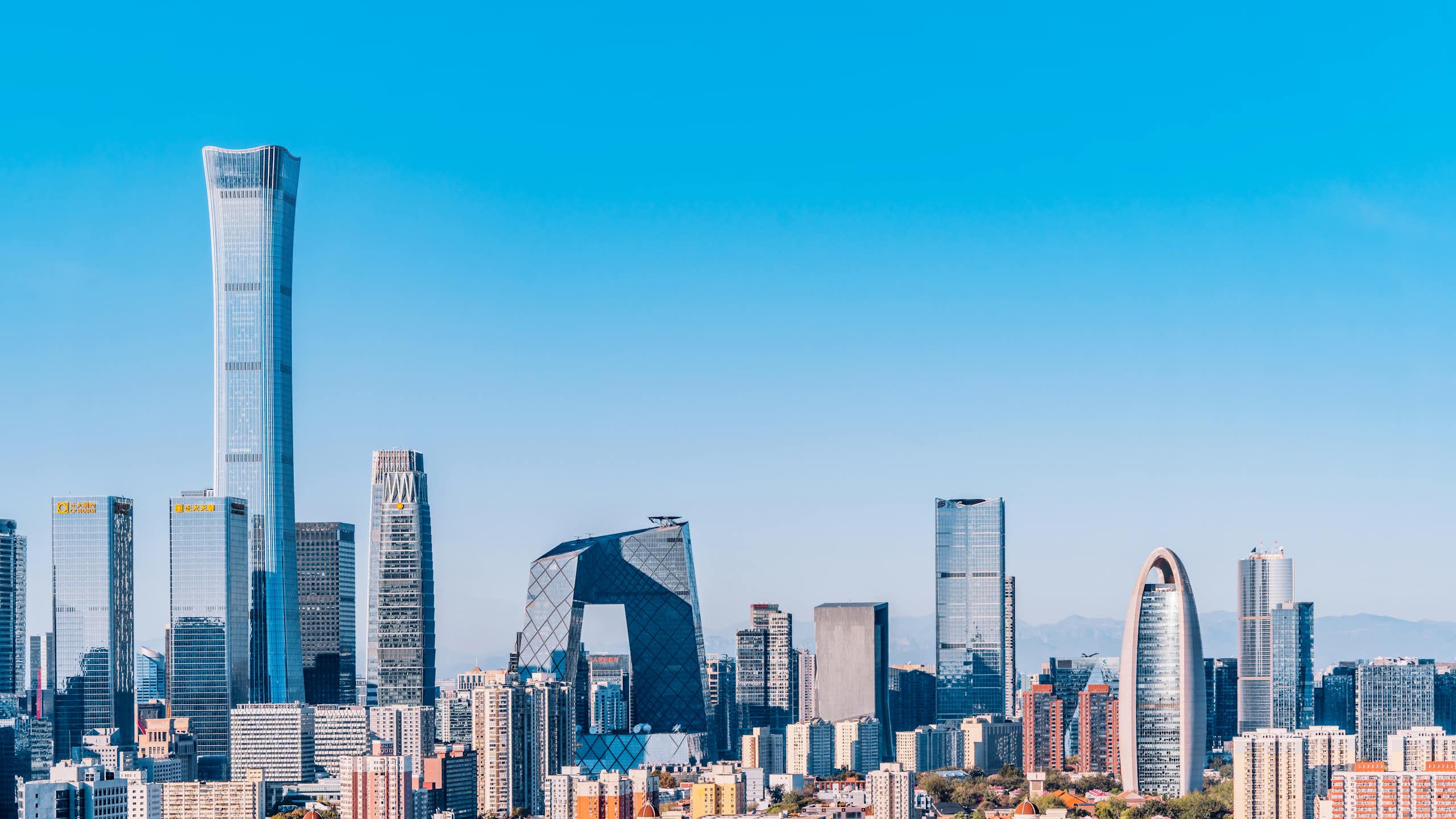 Blue skies above Beijing.