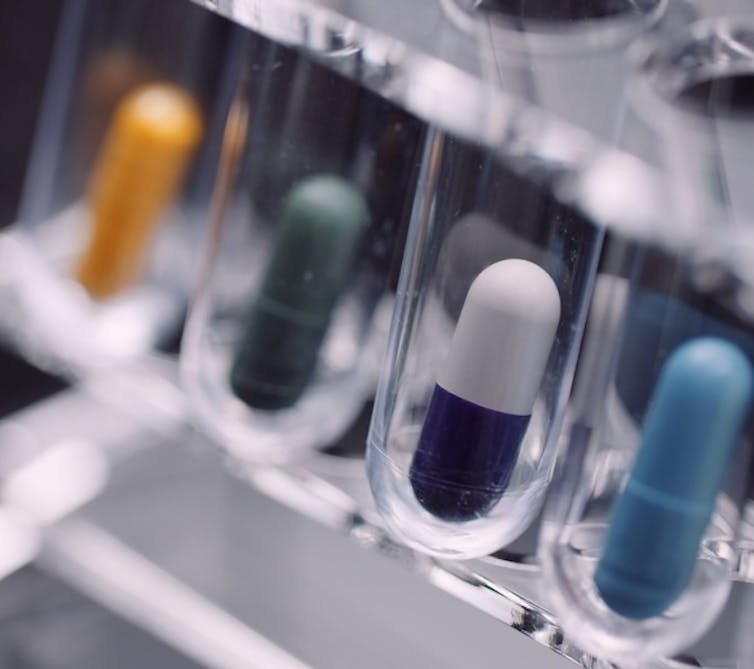 Medicine capsules being made