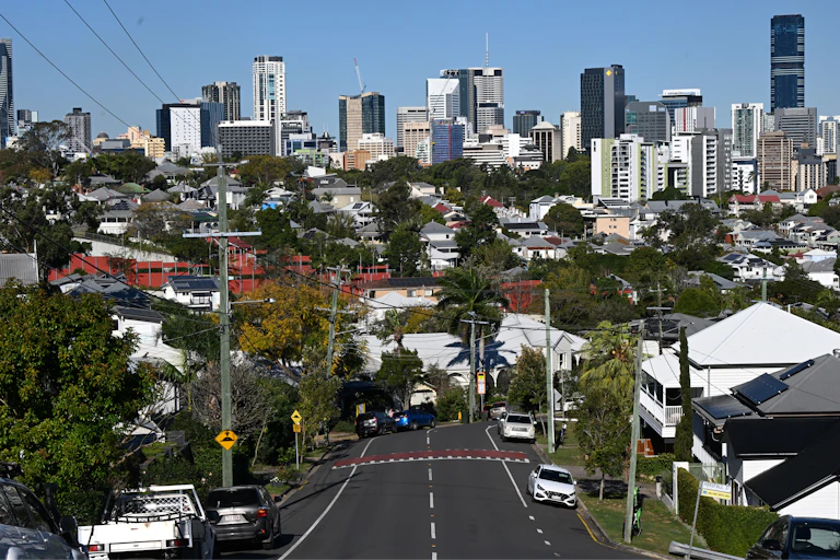 Inner-city housing in the suburbs of Paddington, Spring Hill and the central business district (CBD) of Brisbane