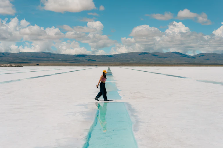 Pools for the extraction of lithium in Salinas Grandes, Jujuy, Argentina