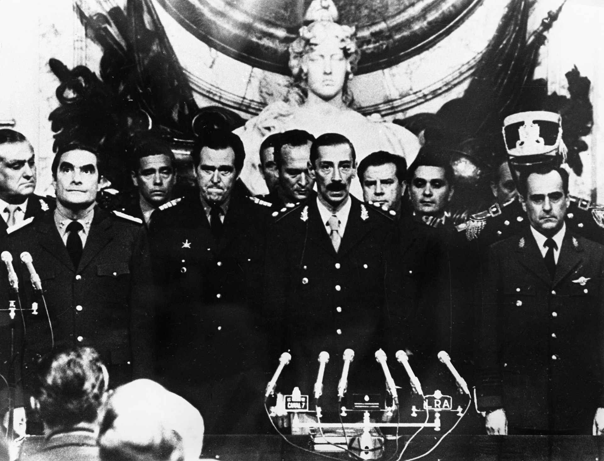 Argentinian military leaders during their swearing-in ceremony in Buenos Aires in 1976.