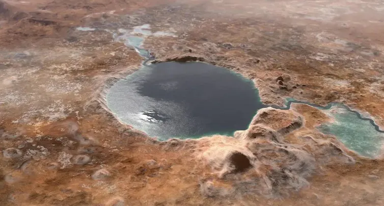 Cratera Jezero no início de Marte
