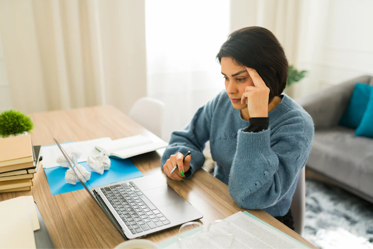 A novelist looking stressed