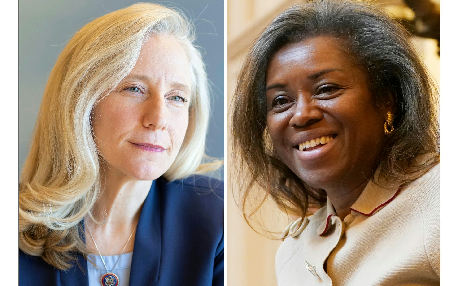 Composite shot of two women, Spanberger on the left and Earle-Sears on the right.