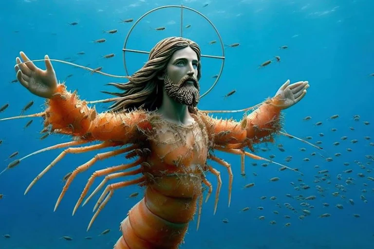 AI slop of Jesus with shrimp arms