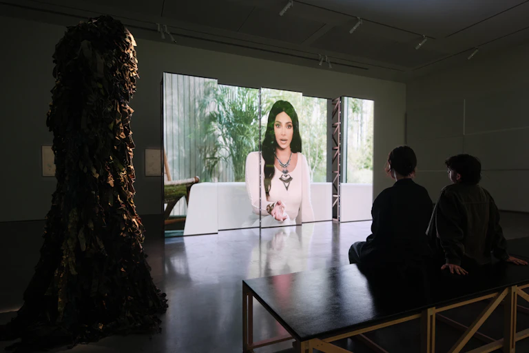 Kim Kardashian on a gallery screen.