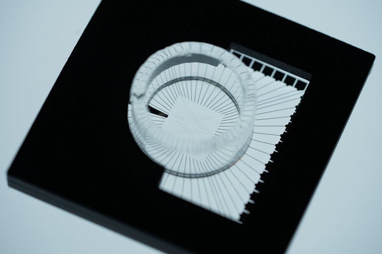 A newly fabricated microelectrode array.