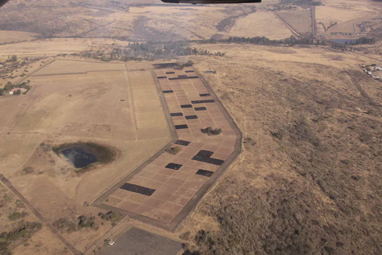 Aerial view of brown landscape