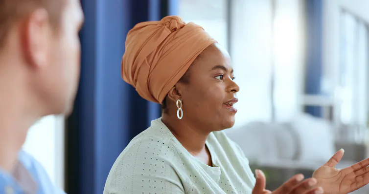 Black woman in meeting