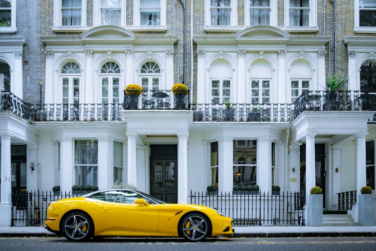 What the price range may imply for you – mavens react to the chancellor’s announcement 1 Yellow Ferrari parked outside London houses.