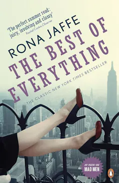 The book cover for The Best of Everything featuring a New York skyscape